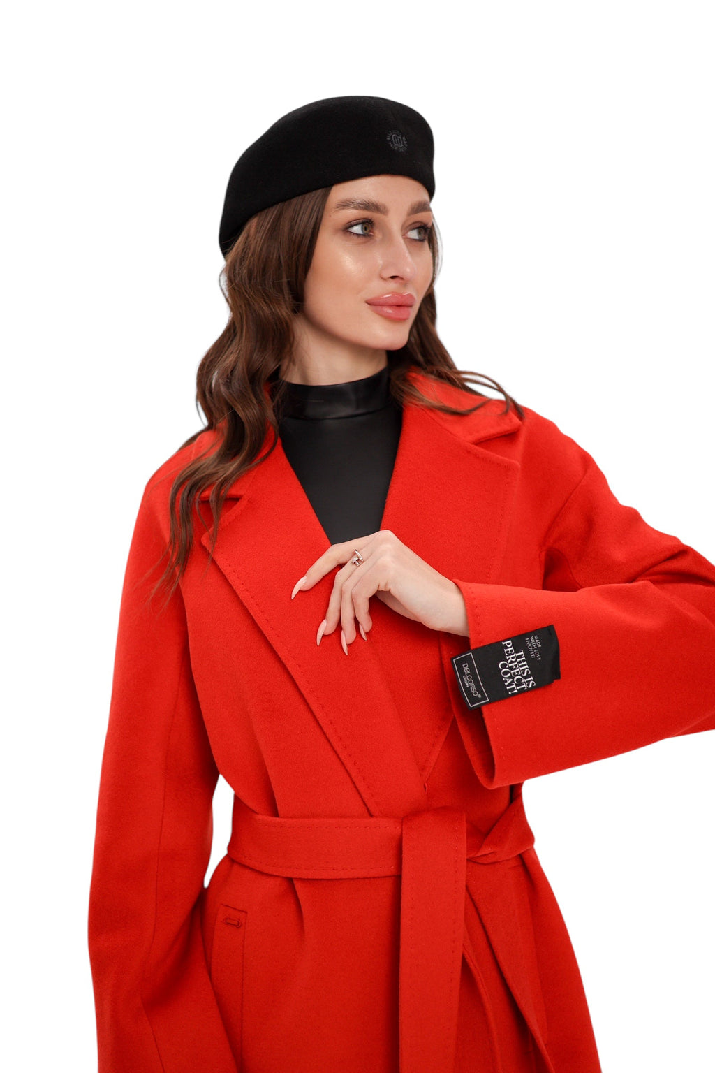 Chester Premium  Wool Cashmere Coat in Sicily Red