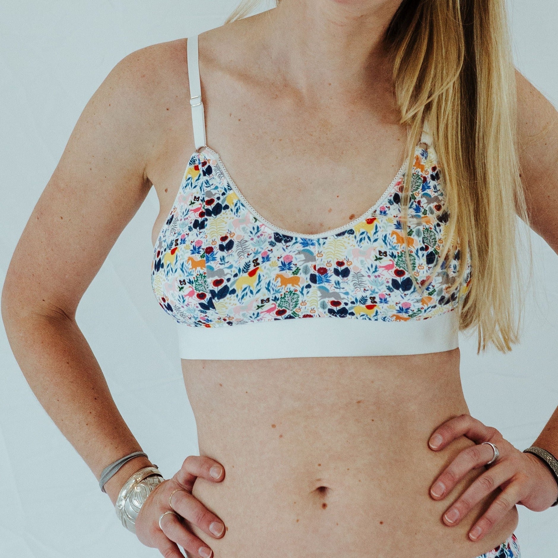 Unicorn Garden Print Bra