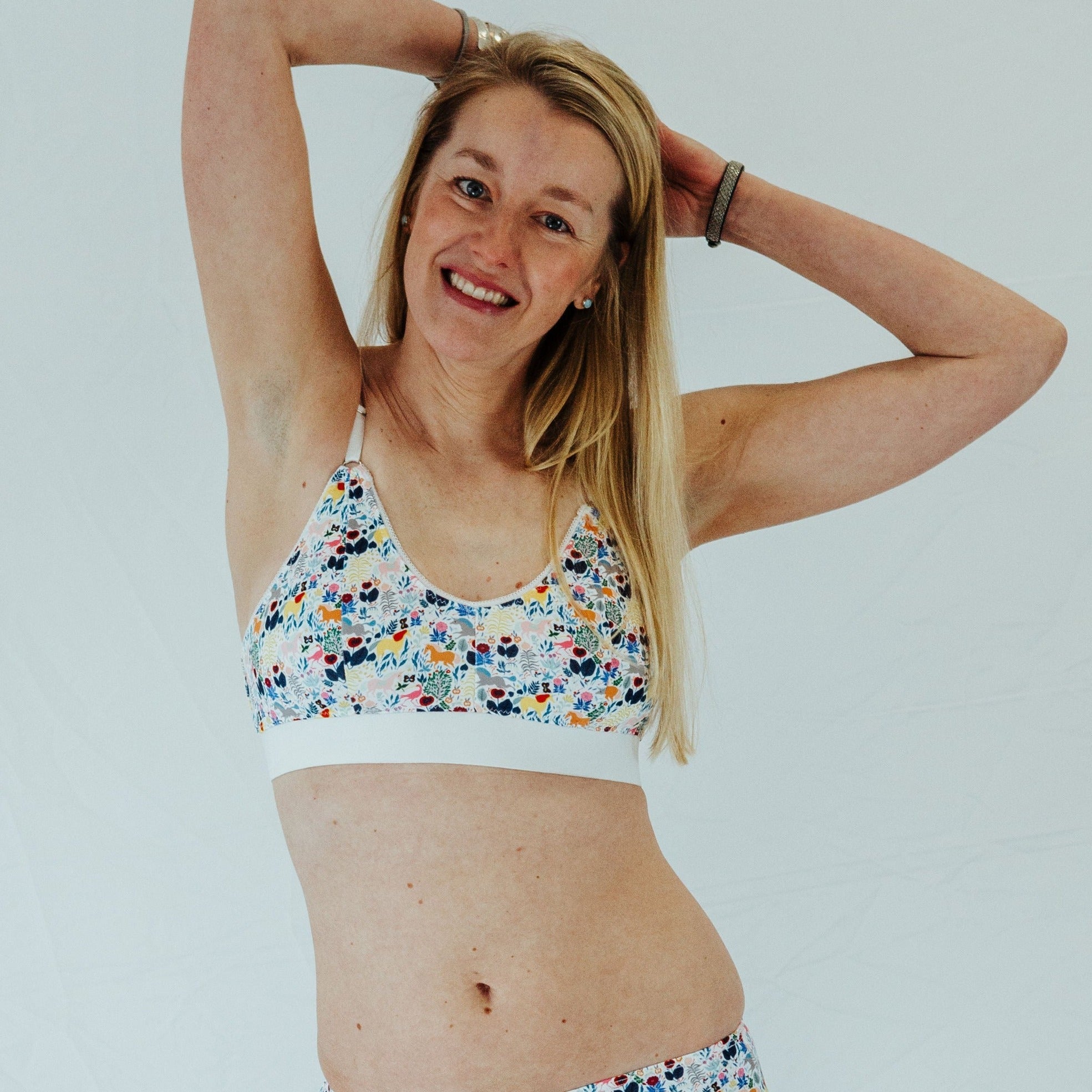 Unicorn Garden Print Bra