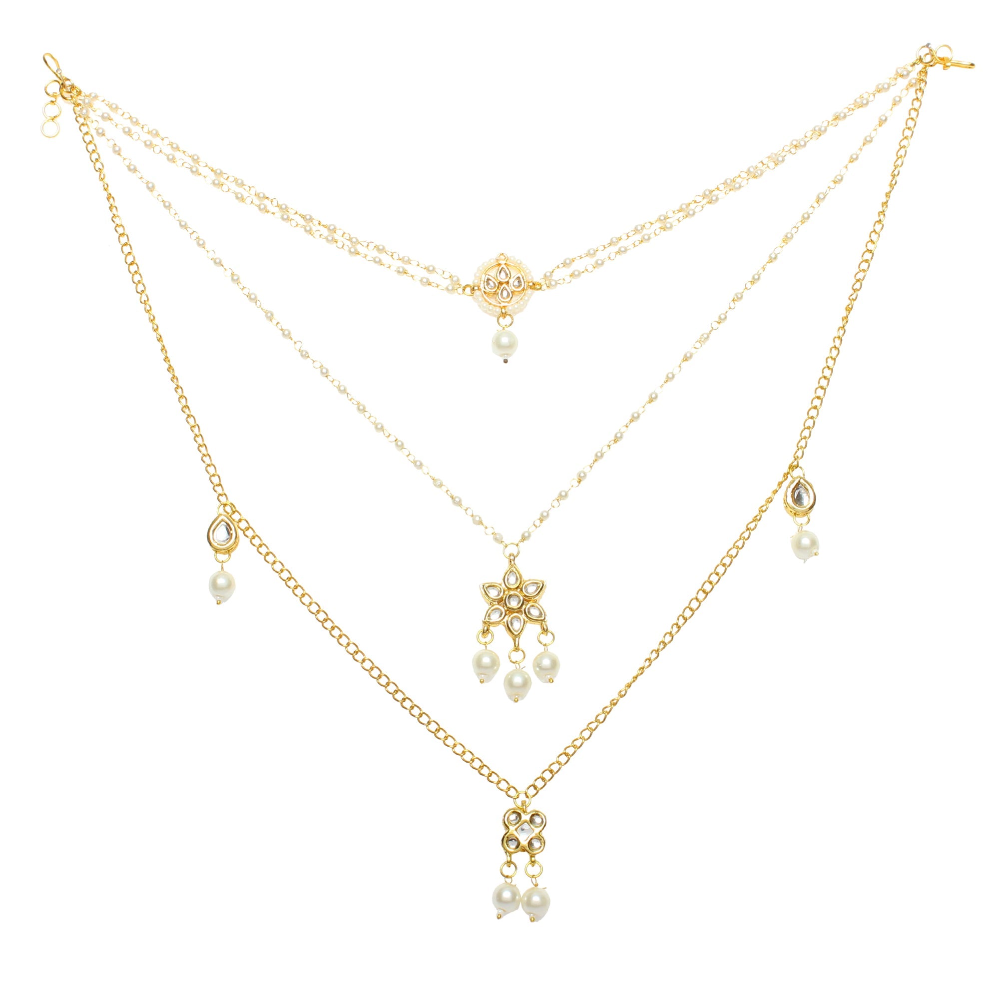 Embellished Multi Layered Kundan Necklace with Choker