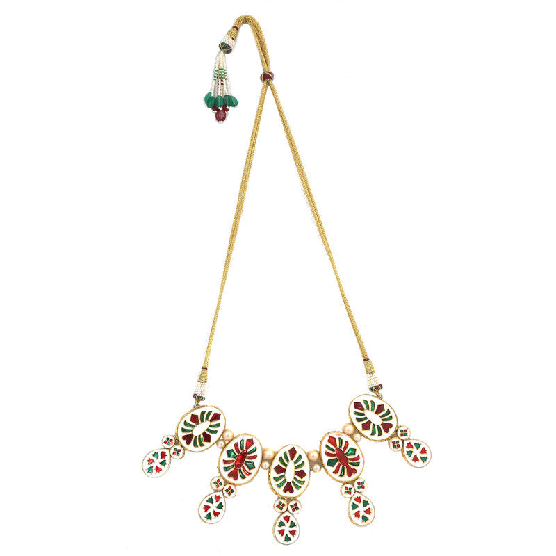 Beautifully Handcrafted Maharani Look Kundan Necklace With Earrings and Mang Tikka
