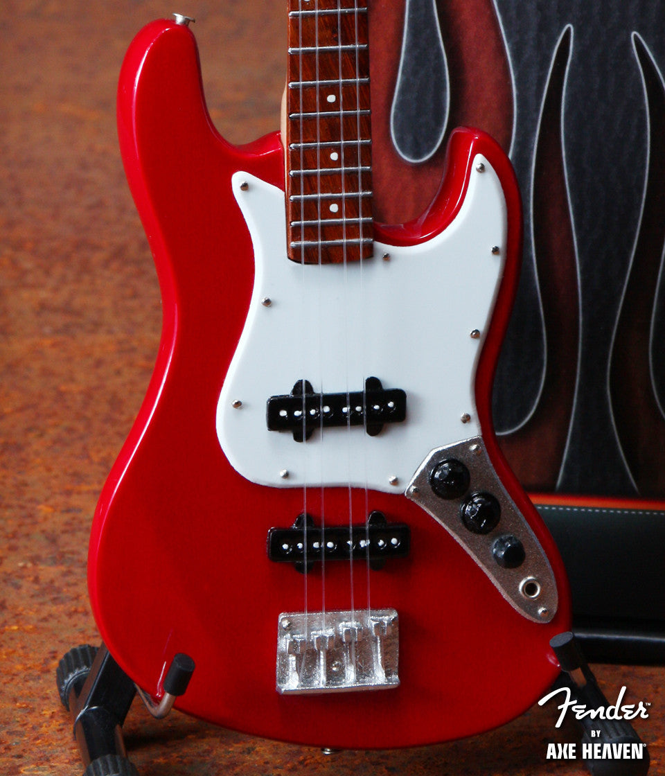 Fender™ Red Jazz Bass™ Miniature Guitar Replica - Officially Licensed