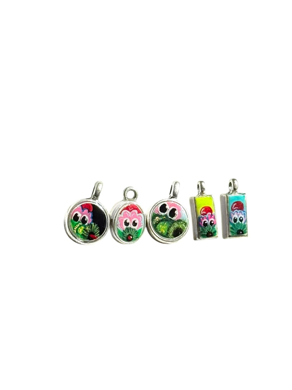 Baby Peeking Phanatic | Hand-Painted Pendant Necklace