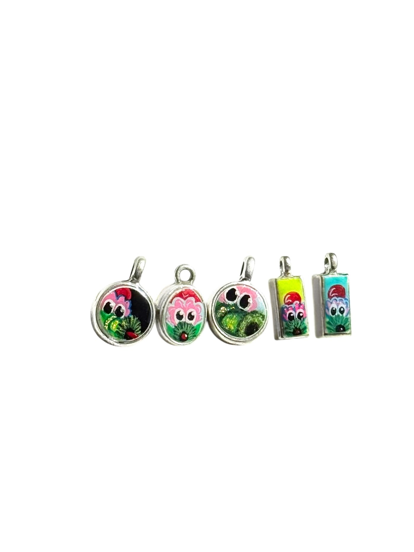 Baby Peeking Phanatic | Hand-Painted Pendant Necklace
