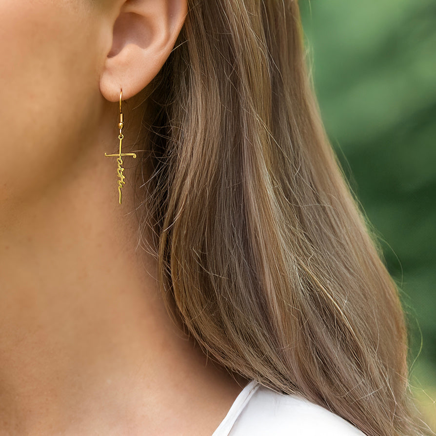 Faith Cross Earrings
