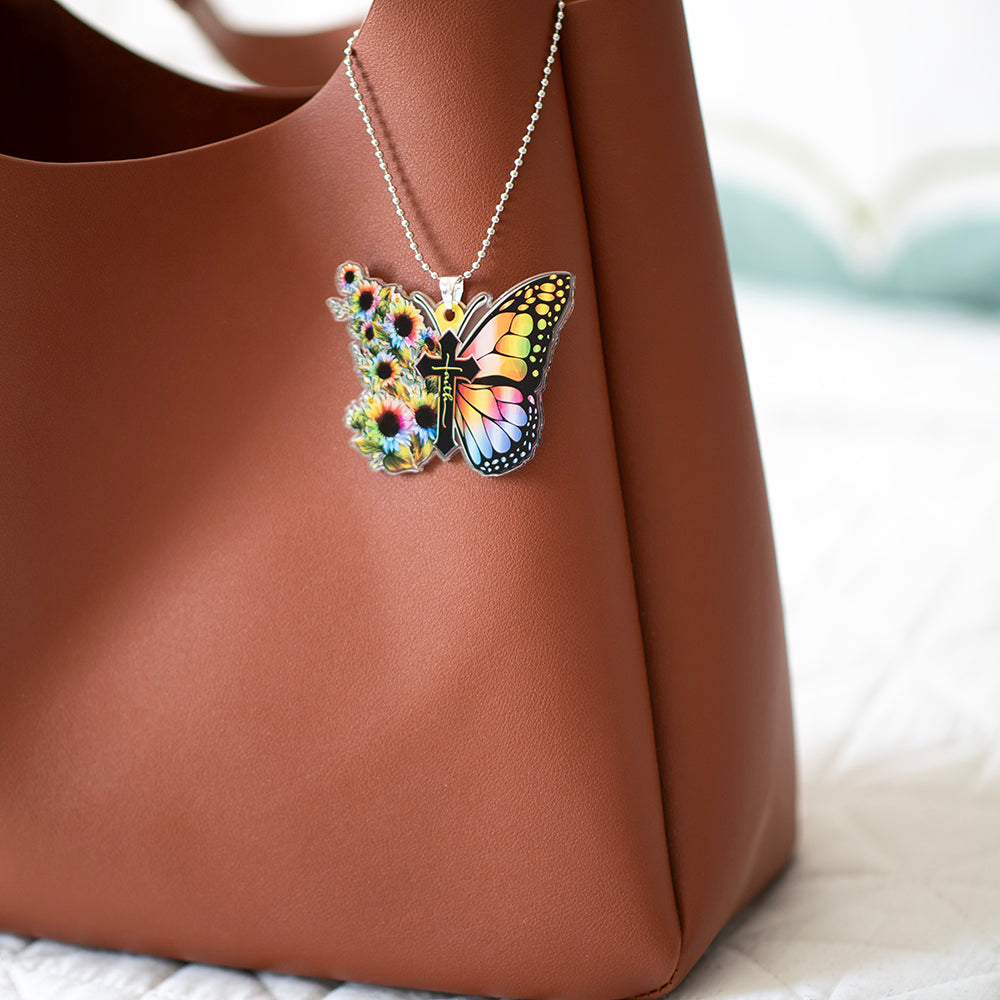 Faith Butterfly Key Chain, Rearview Mirror Ornament - God's Promise