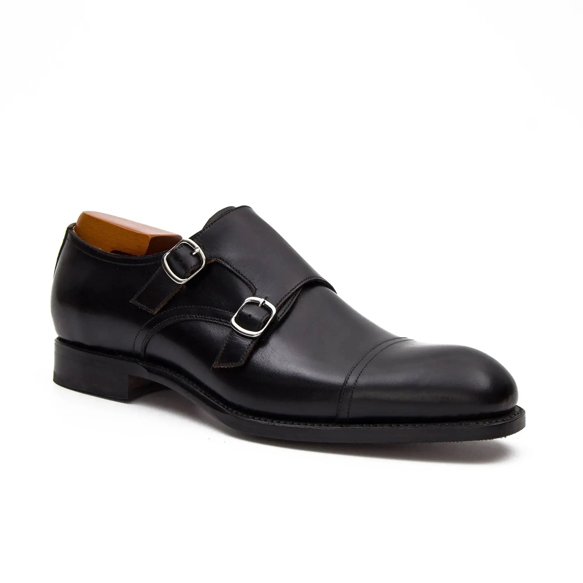 Goodyear Premium Double Monk Strap Shoes Black