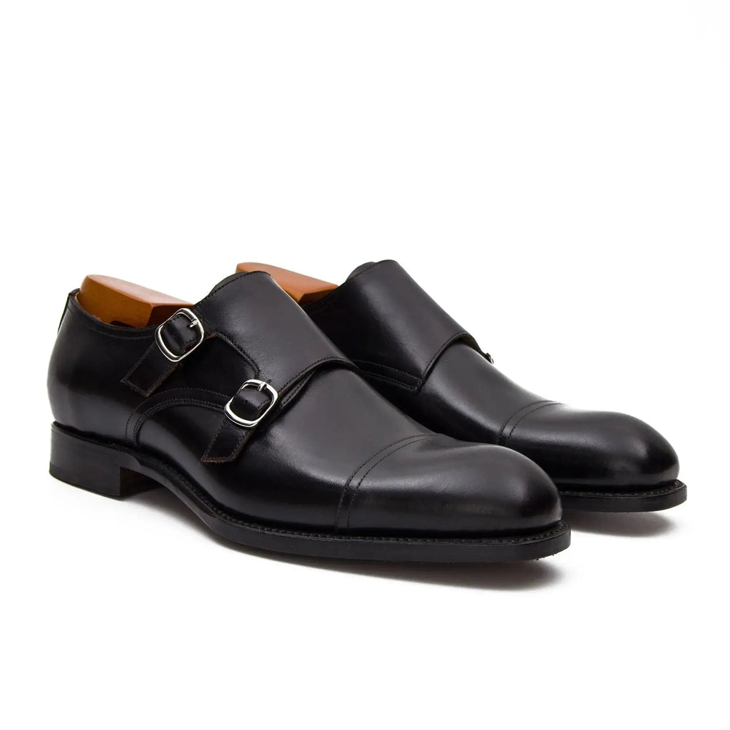 Goodyear Premium Double Monk Strap Shoes Black