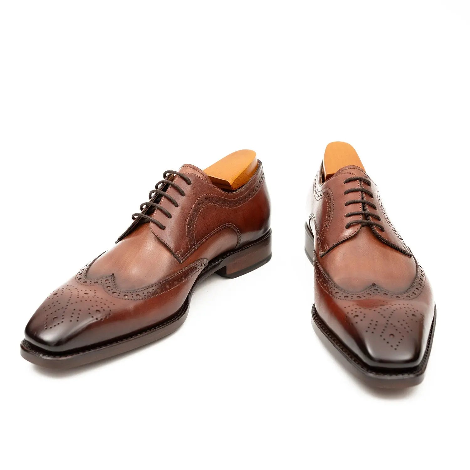 Goodyear welt derby shoes Brogue style Brown
