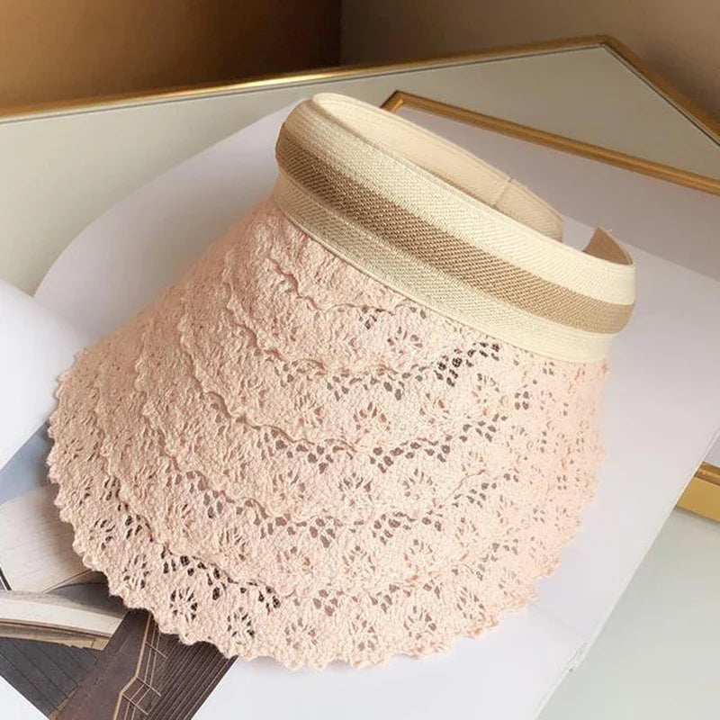 2025 New women summer sun visor wide-brimmed beach hat