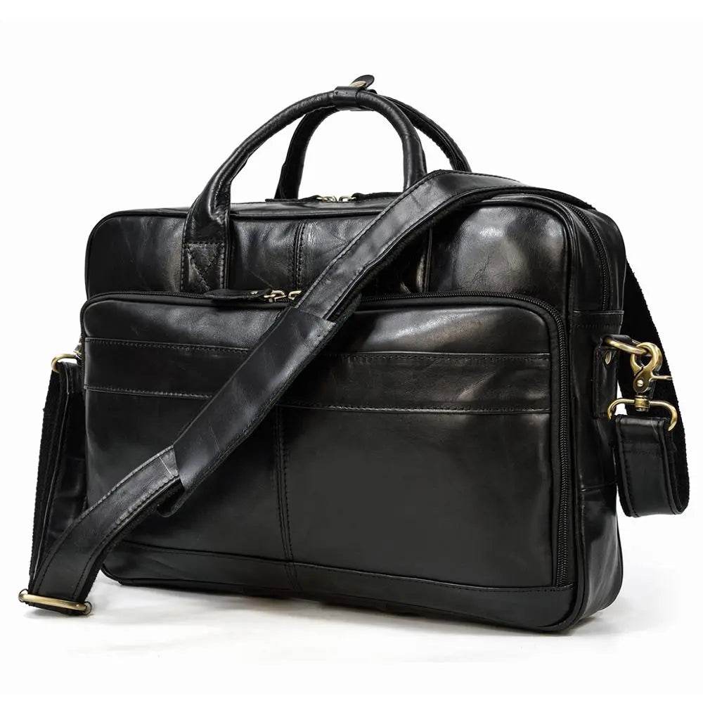 MAHEU Retro Laptop Briefcase Bag Genuine Leather Handbags Casual 15.6 Pad Bag Daily Working Tote Bags for documents