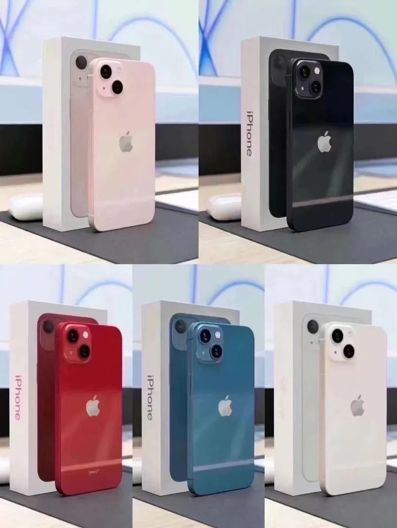 (Refurbished) Original Apple iPhone 13 Dual Sim 2Sim 128GB 256GB ROM 6.1" Retina OLED A15 Face ID NFC Unlocked