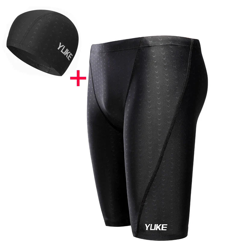 Men Swim Shorts Waterproof Goggles & Ear-plug Cap