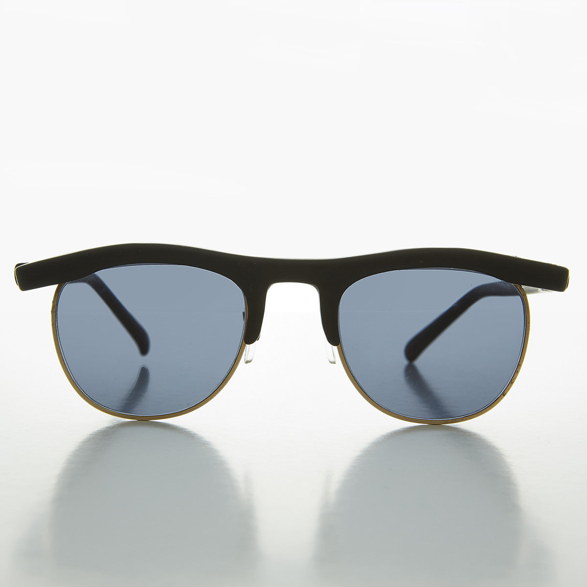 Horn Rim Half Frame Hipster Vintage Sunglass - Havana