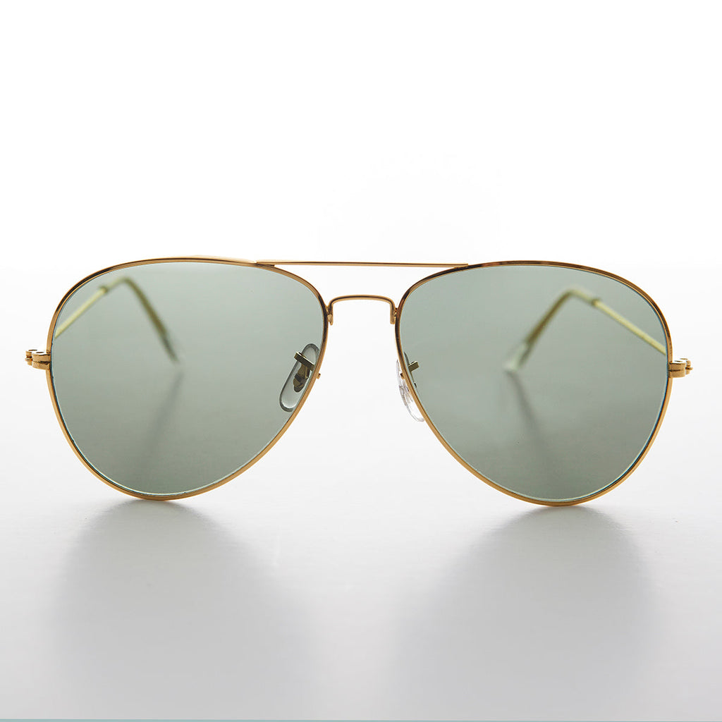 Original Vintage Metal Aviator Sunglass with Glass Lens - Hughes
