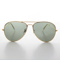 Original Vintage Metal Aviator Sunglass with Glass Lens - Hughes