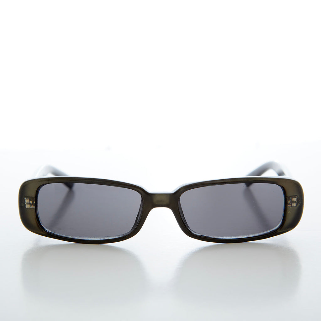 Sleek Rectangular Mod 90s Sunglasses - Hunter