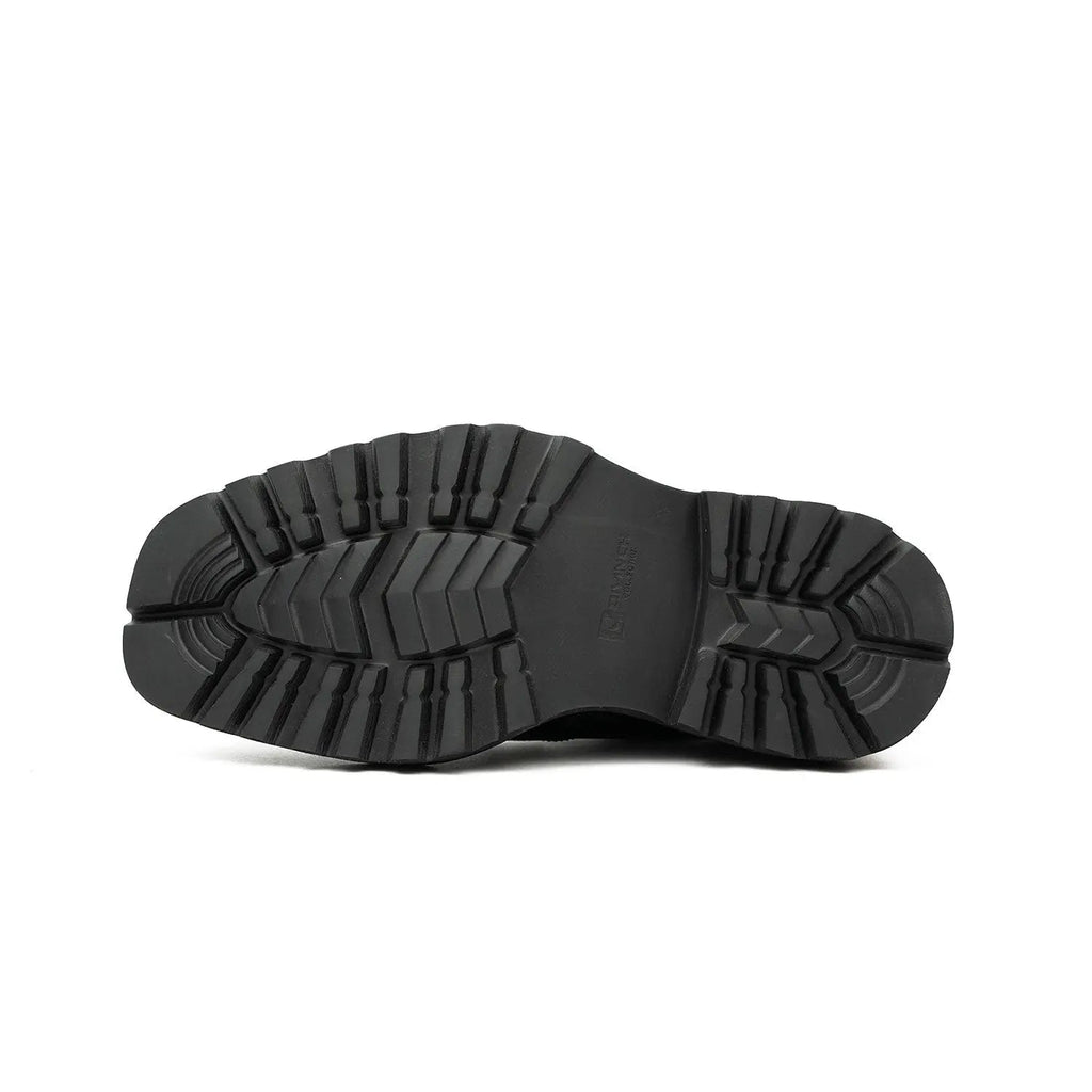 Handcrafted Square Toe Brogue Shoes with Thick Sole Black