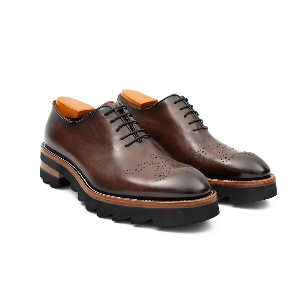 Handcrafted calfskin Oxford shoes Coffee