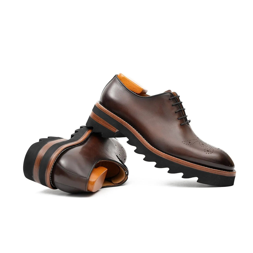 Handcrafted calfskin Oxford shoes Coffee