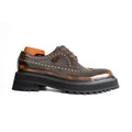 Handmade Chunky - sole Brogue Shoes Brown
