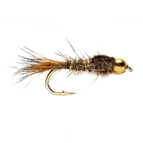 3 Pack Bead Head Gold Ribbed Hare's Ear Nymph Fly Fishing Flies Hook Size 10