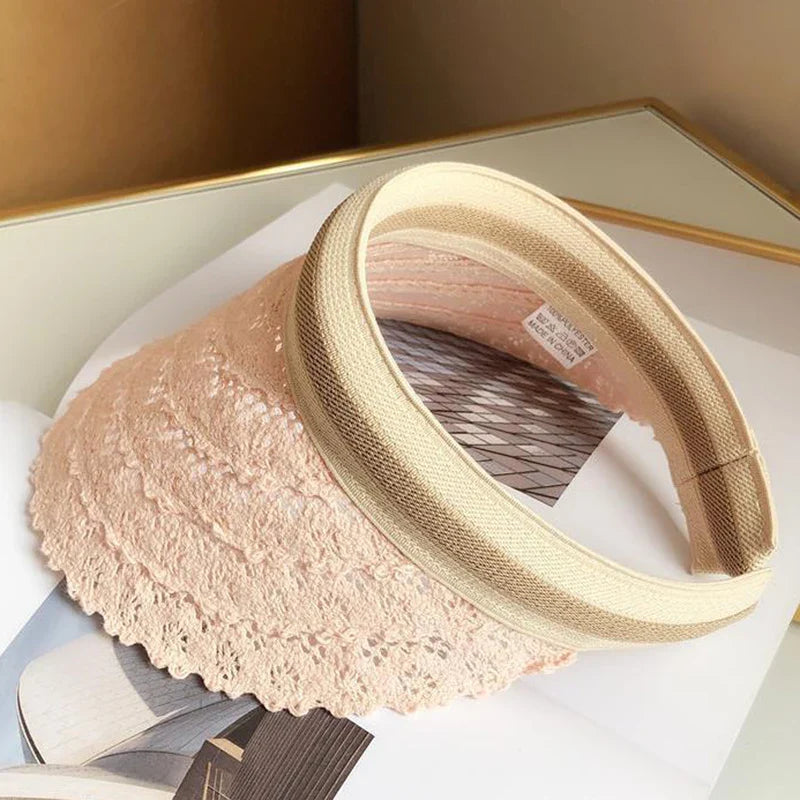 2025 New women summer sun visor wide-brimmed beach hat