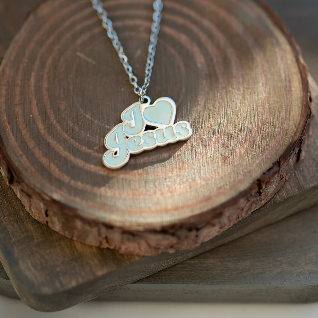 I Love Jesus Enamel Necklace