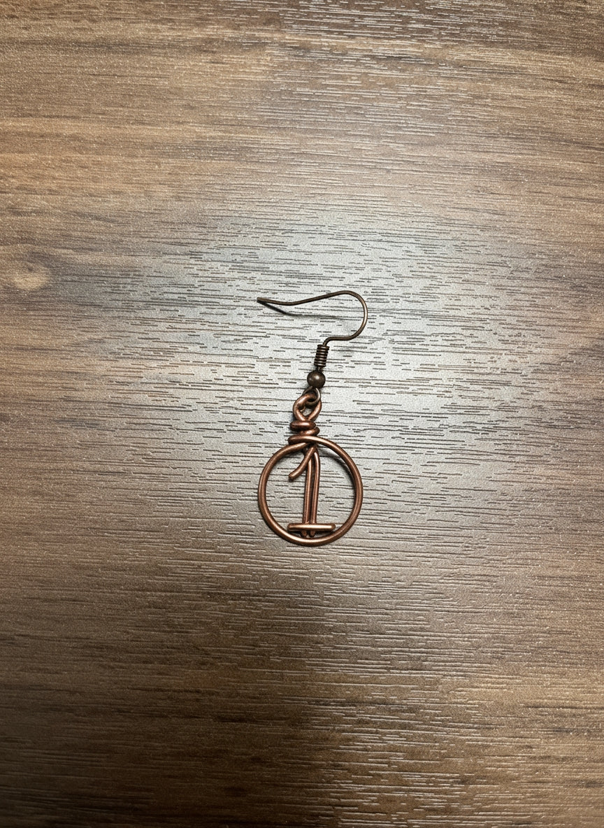 Copper Wire Wrapped Hoop Earring