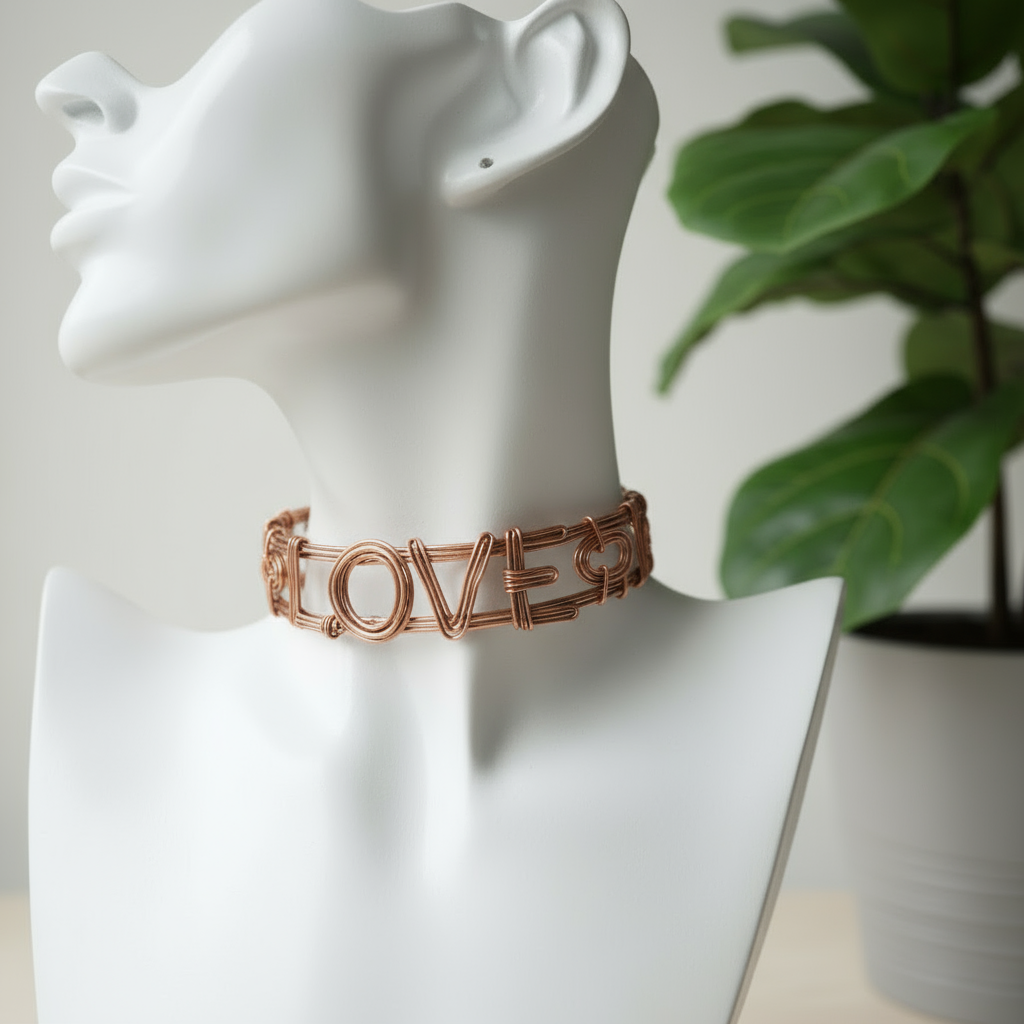 Copper Wire Wrapped Love Choker