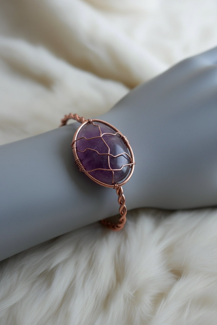 His/Her Chunky Copper Oval Bracelet