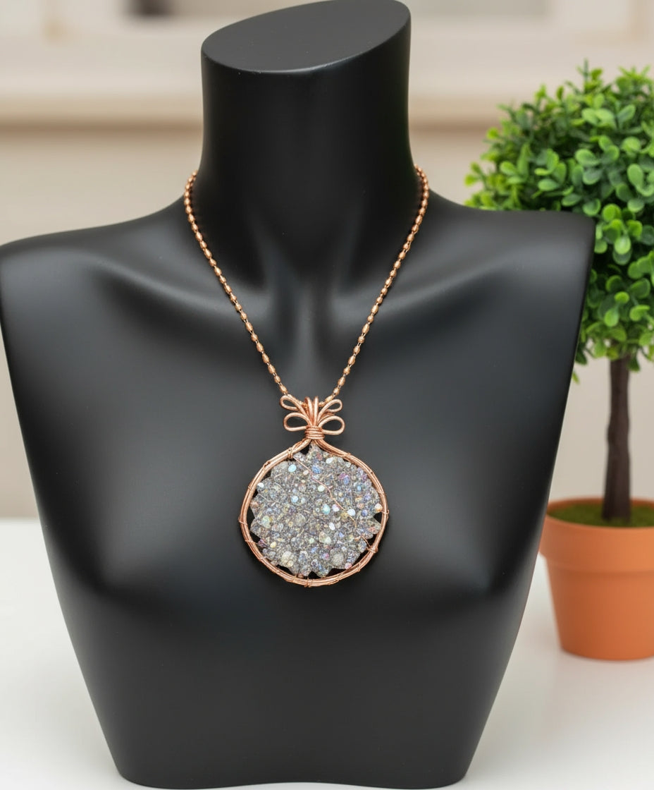 Custom iamevibez Titanium Coated Pyrite Necklace