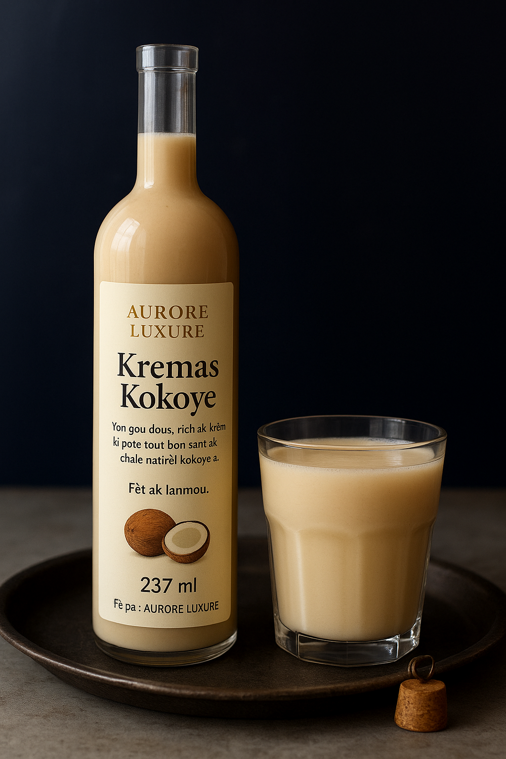 Kremas Kokoye – Aurore Luxure / Crème de coco haïtienne – Goût tropical, élégance et amour”