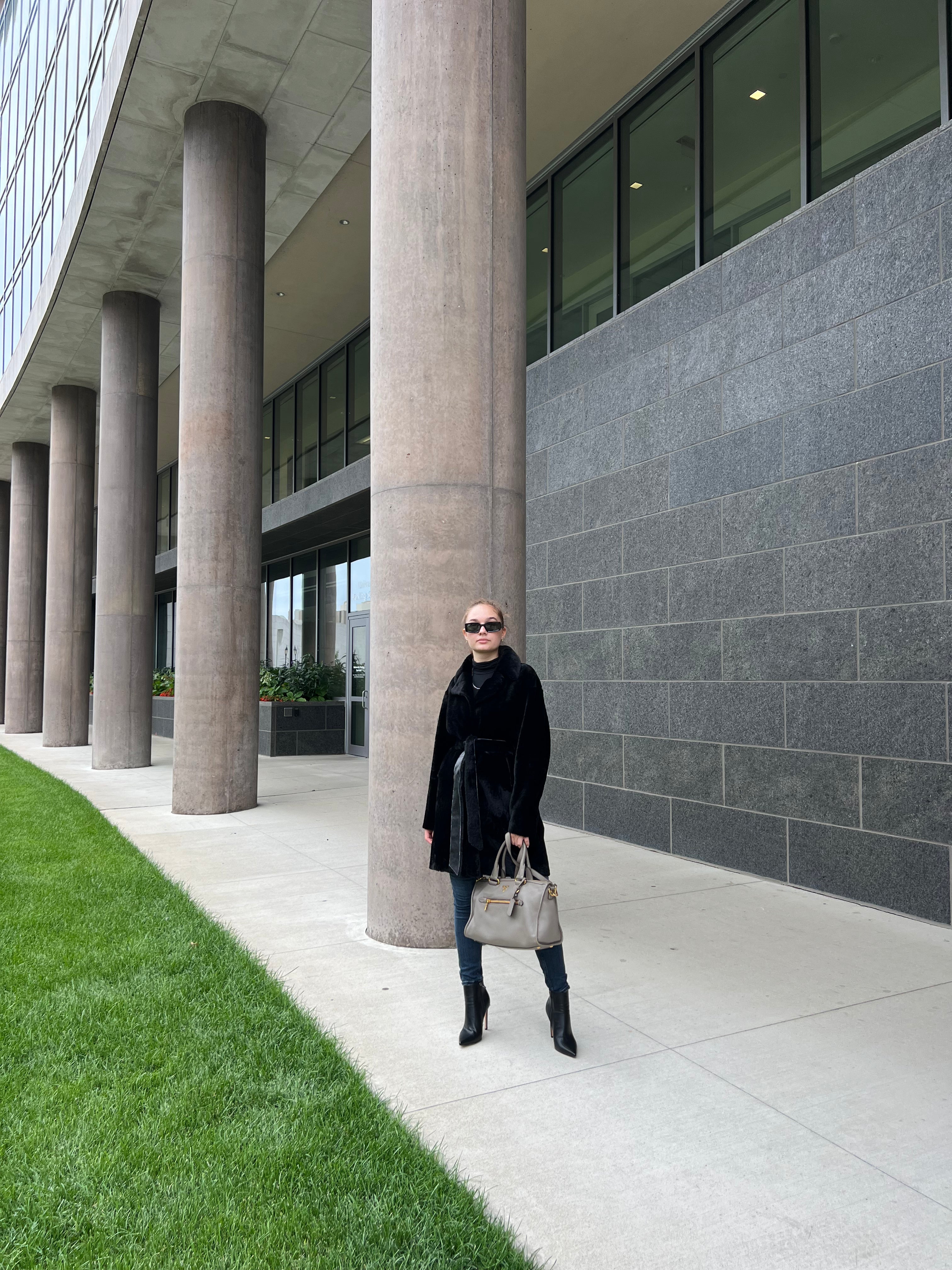 Genuine Shearling Merino Lamb Leather Coat by Punto Leather