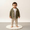 Olive Knitted Button-Up Jacket