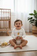 Lemon Patterned Long Sleeve Bodysuit
