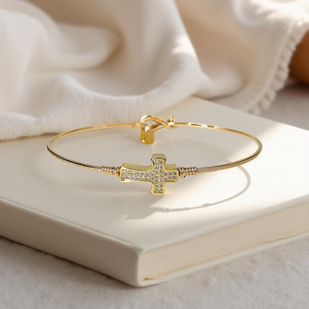Micro Cross Pave Bracelet