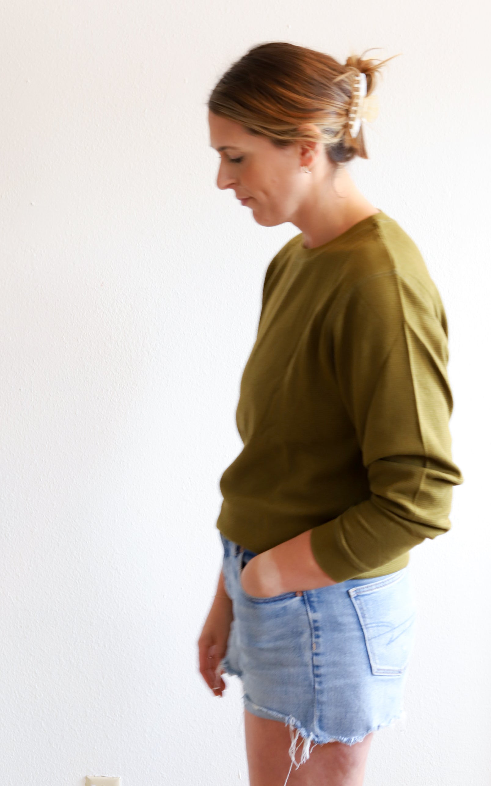 Adult Waffle Pullover Fir Green