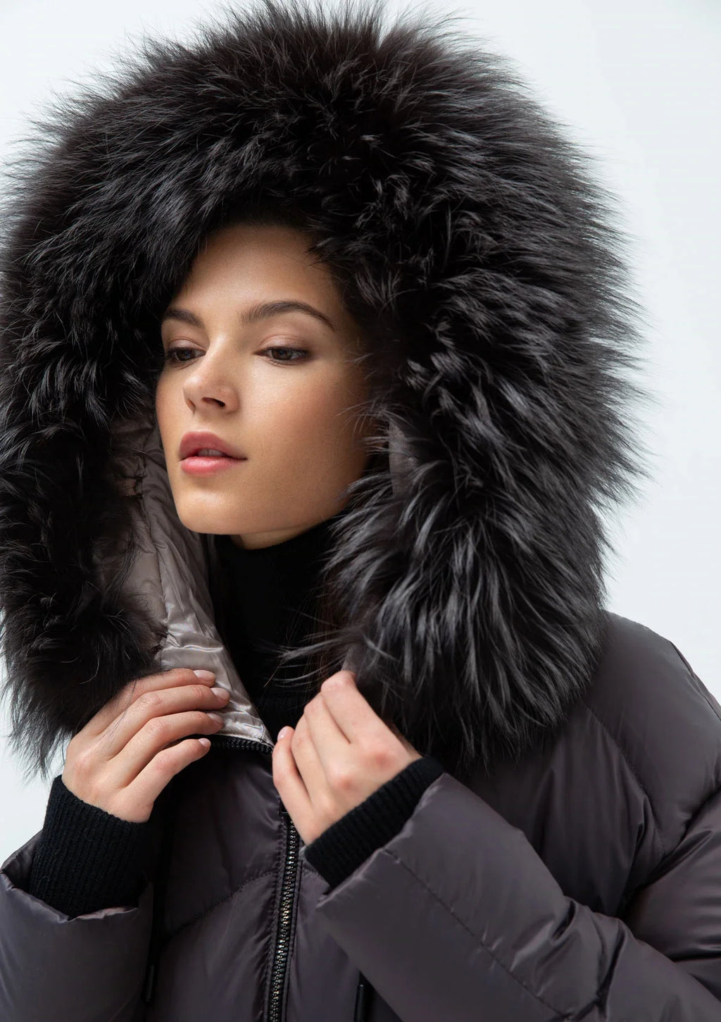 Gisèle Premium Genuine Fox Fur Trim Down Fill Coat