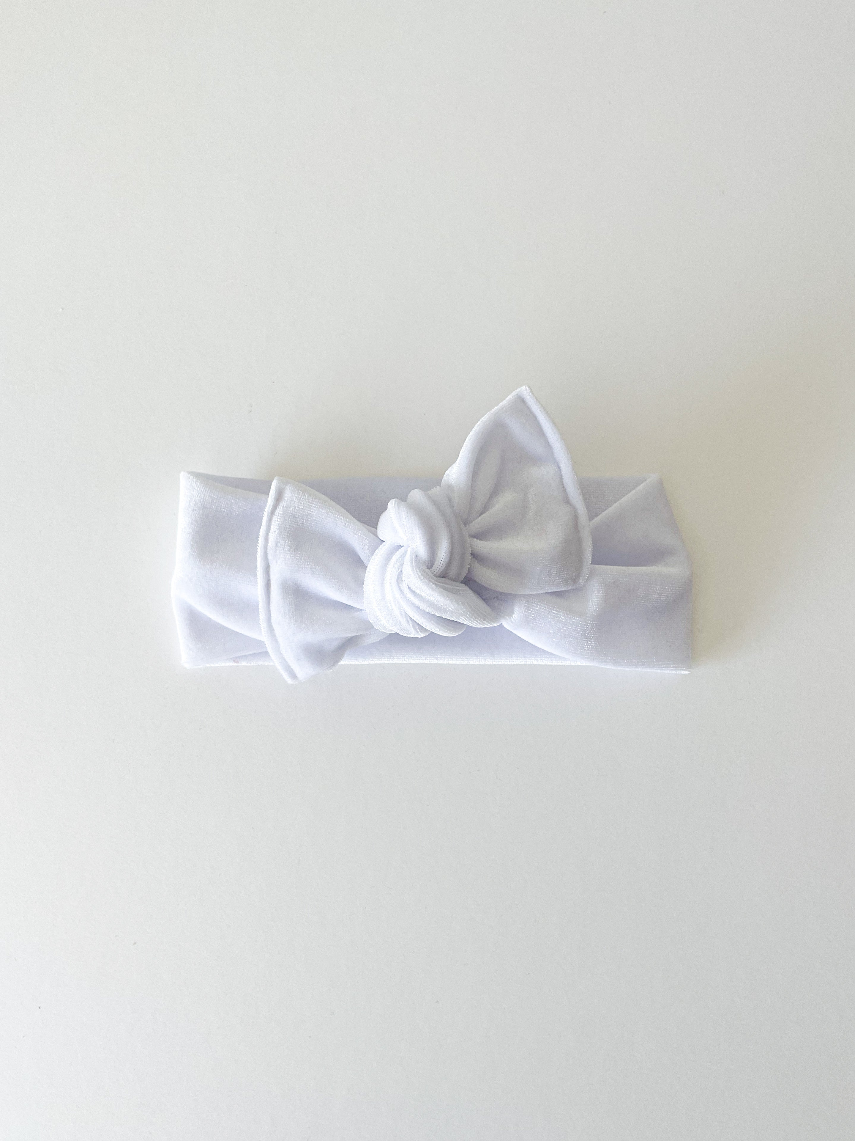 Bright White Velvet Headwrap