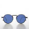 Round Black Goth Steampunk Sunglass with Color Lenses - Ivan 6