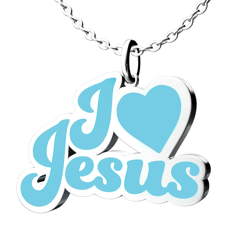 I Love Jesus Enamel Necklace