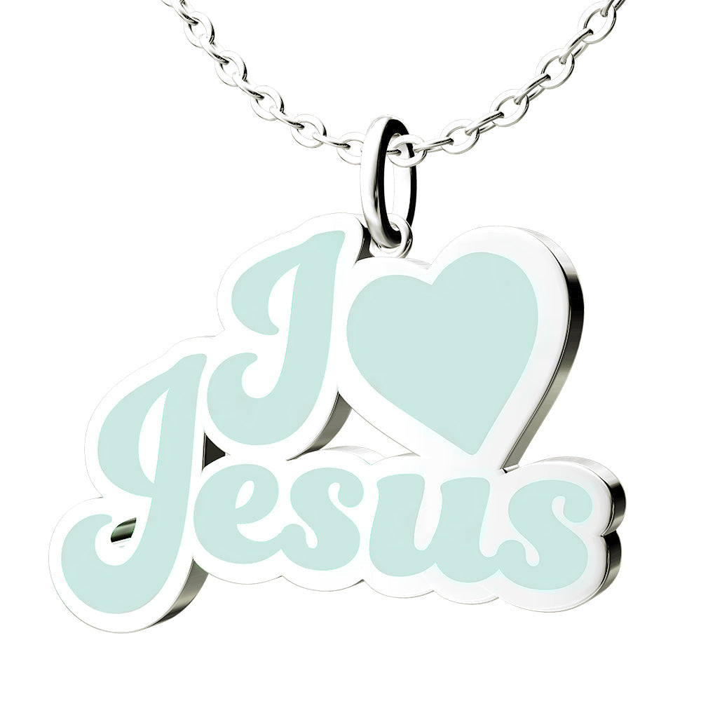 I Love Jesus Enamel Necklace