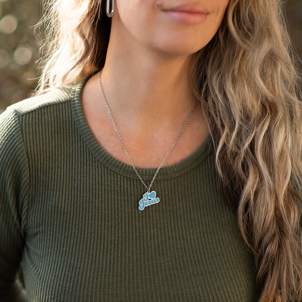 I Love Jesus Enamel Necklace
