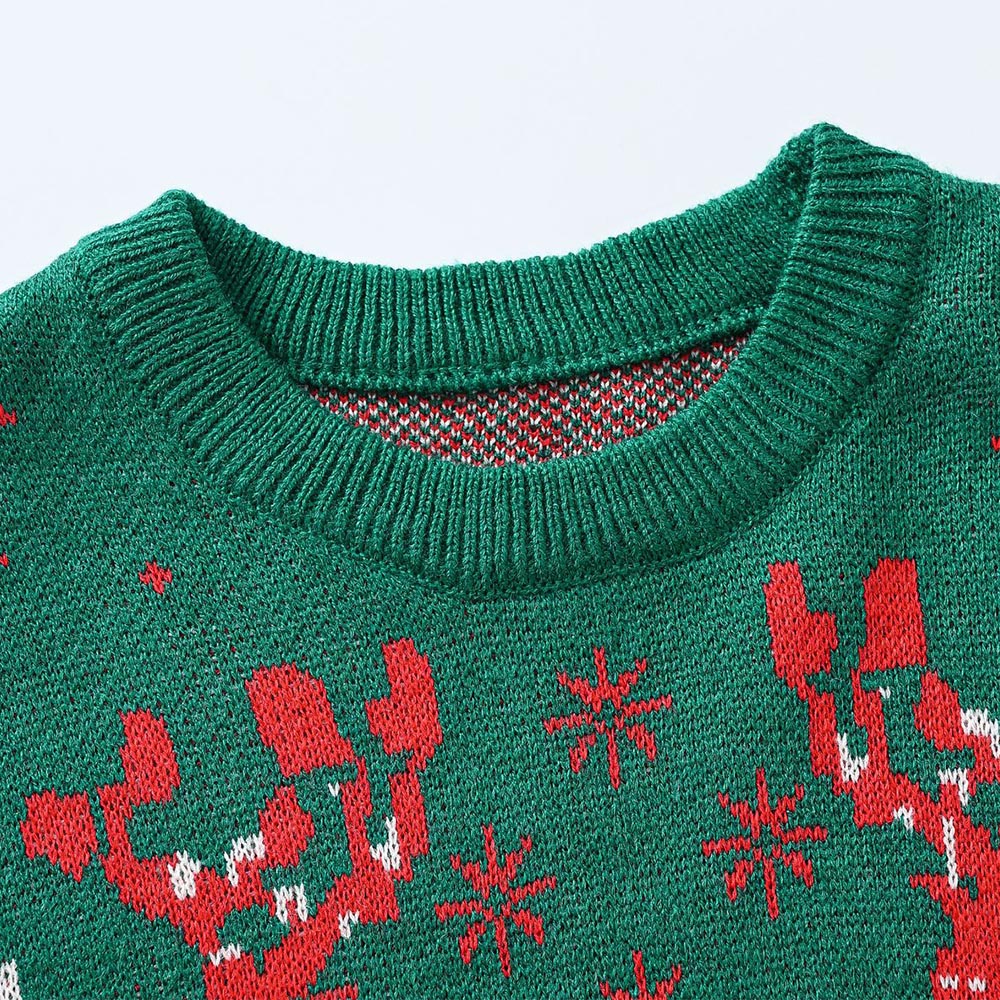 Kids Reindeer Jacquard Christmas Holiday Sweater | NCS