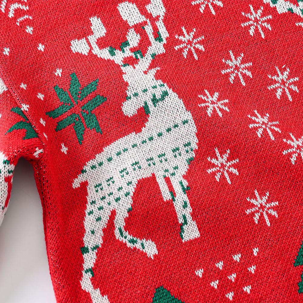 Kids Reindeer Jacquard Christmas Holiday Sweater | NCS