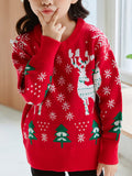 Kids Reindeer Jacquard Christmas Holiday Sweater | NCS