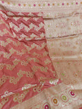 Exclusive Pure Banarasi Khaddi Katan Kadhuwa Silk Allover Flowers Booti Handloom Saree