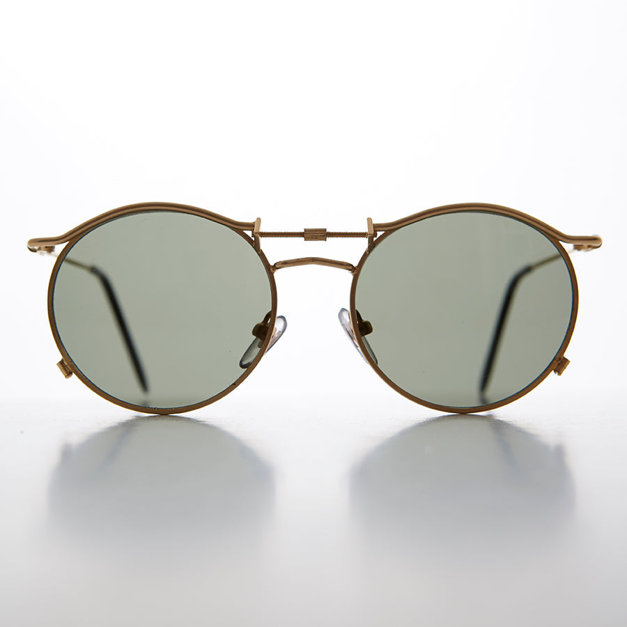 Round 90s Goth Vintage Sunglass - Mackaveli