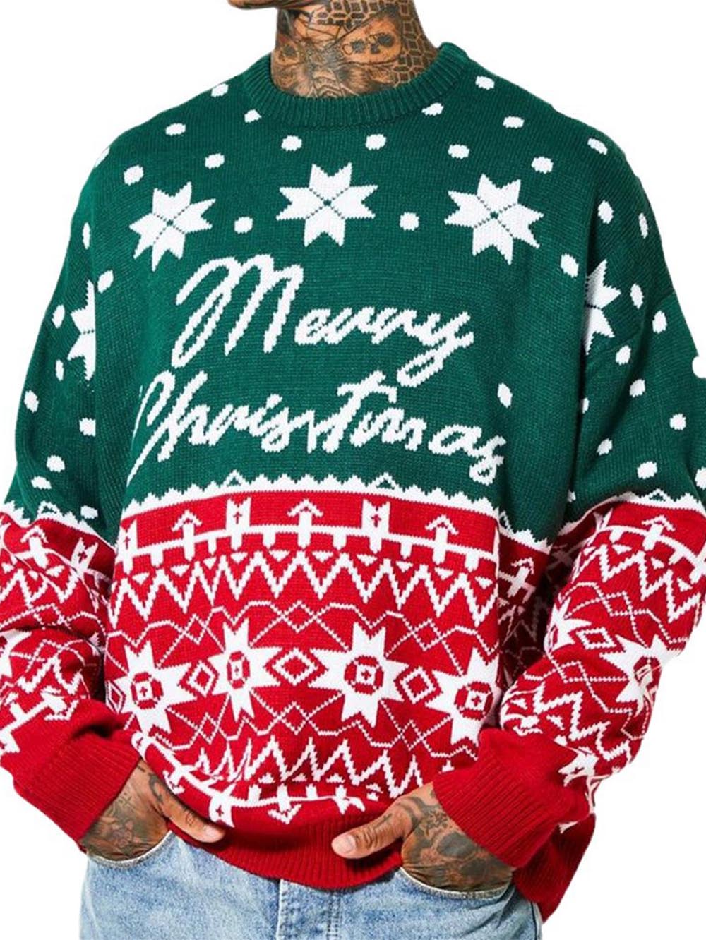 Men’s Christmas Jacquard Loose Sweater | NCS